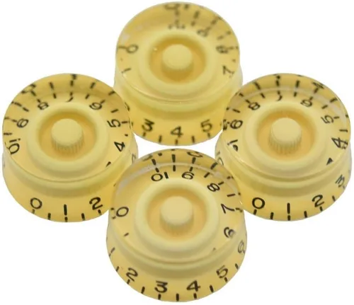 Vista 11 de Dopro 2 piezas EE.UU. (Imperial) LP Manetas de velocidad de guitarra 24 ranuras finas Control para EE.UU. Les Paul/CTS Pots Ámbar