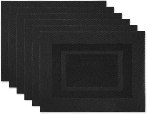 Vista 8 de DII PVC Tabletop Collection Woven Indoor / Outdoor - Juego de manteles individuales, 13x17.25, aguamarina, 6 piezas