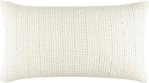 Vista 3 de Pine Cone Hill TAFT - Funda de almohada acolchada neutra, tamaño estándar, patrón de rayas multi/blancas