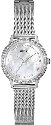 Vista 2 de GUESS Reloj analógico para mujer con pulsera de acero y caja de cuarzo MOP Dial W0647L1