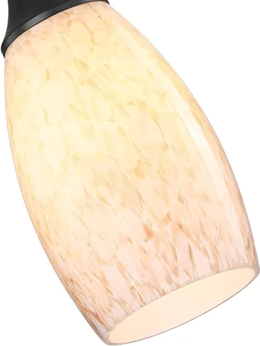 Vista 2 de karyfine Luces colgantes de vidrio de leche para isla de cocina, mini colgante de cristal, lámpara de cristal con cable ajustable negro para cocina