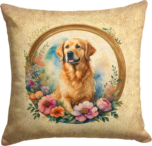 Vista 57 de Caroline's Treasures DAC2072PW1414 Affenpinscher and Flowers - Almohada decorativa de tela, lavable a máquina, para interiores y exteriores