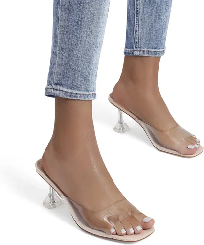 Vista 5 de DREAM PAIRS Sandalias de tacón de aguja altas con punta cuadrada para mujer