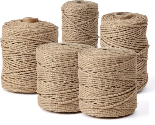 Vista 8 de Natural Jute Twine,656 Feet 3mm Hemp Twine Rope for Gift Wrapping Craft Plant Garden Christmas Handmade Arts Decoration Packing String Home Decor