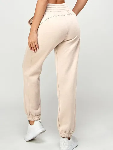 Vista 2 de Pantalones deportivos para mujer, cintura alta apilada, forro polar, con bolsillos, pantalones de descanso para yoga, entrenamiento, correr