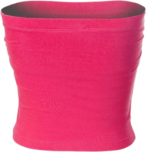 Vista 3 de MixMatchy Top de tubo de doble capa con espalda fruncida lateral y espalda descubierta para mujer con brasier integrado