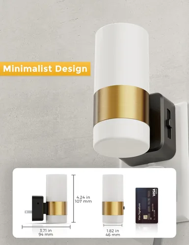 Vista 5 de L LOHAS - Luz nocturna LED regulable, paquete de 2, luz nocturna con sensor de atardecer a amanecer Soporte de 0-100 lúmenes de brillo Ajdustable