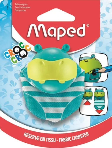 Vista 2 de Maped - Sacapuntas Croc Croc Hippo - Sacapuntas Hipopótamo - Reserva de tela elástica - Función de limpieza
