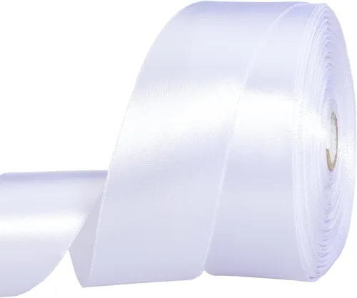 Vista 37 de YASEO - Cinta de satén sólido verde manzana de 1 pulgada para envolver regalos, 50 yardas Soft, Satiny, Colorfast, Polyester Fabric, Ease of Use