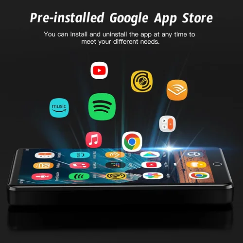Vista 3 de Reproductor MP3 de 144 GB con WiFi y Bluetooth, pantalla táctil IPS HD de 4.02 pulgadas, reproductor de MP4 con altavoces, reproductor de música