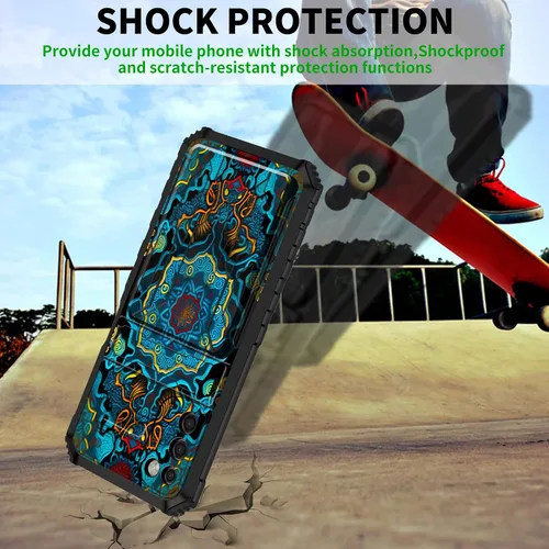 Vista 3 de Para Samsung Galaxy A03S Funda Para Teléfono Galaxy A03S Funda Billetera Con Titular De Tarjeta De Crédito Y Soporte De Doble Capa De PC Duro Funda