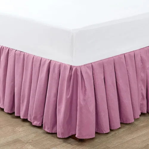 Vista 7 de Home Soft Things Falda de cama clásica de microfibra con volantes, diseño elegante de microfibra sólida envolvente con caída de 14 pulgadas, ropa