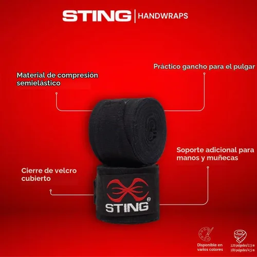 Vista 3 de STING Envolturas de mano elásticas para boxeo, equipo de boxeo para competencia profesional y entrenamiento Camuflaje ejército