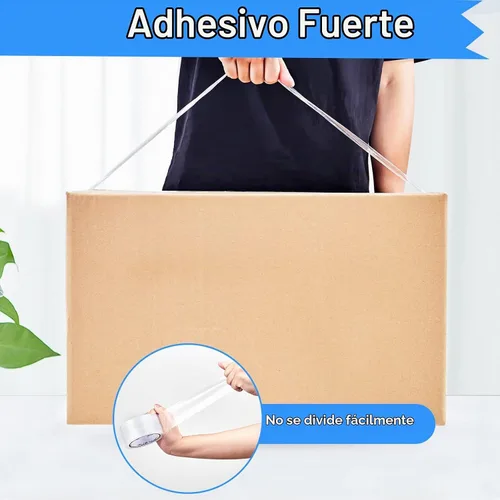 Vista 3 de JARLINK - Cinta de embalaje transparente (6 rollos), cinta de embalaje resistente para envíos, embalajes, mudanzas y sellados; cada rollo mide 2,7