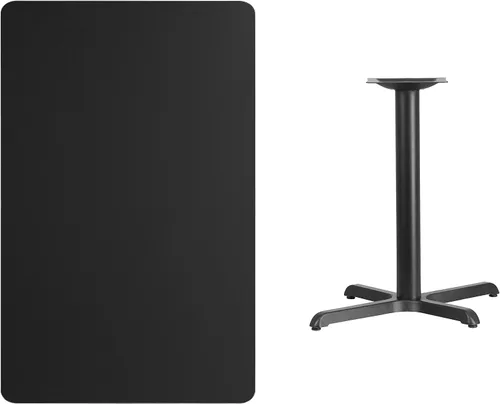 Vista 3 de Flash Furniture Stiles - Mesa rectangular laminada negra de 30 x 48 pulgadas con base de altura de mesa de 23.5 x 29.5 pulgadas