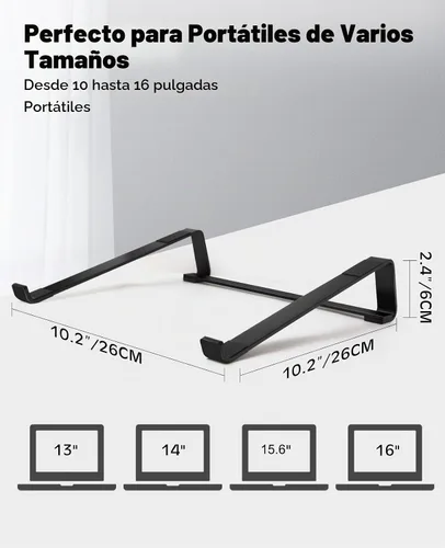 Vista 4 de Thibault - Soporte de aluminio para laptop para escritorio - Diseño ergonómico de enfriamiento - Compatible con MacBook Air