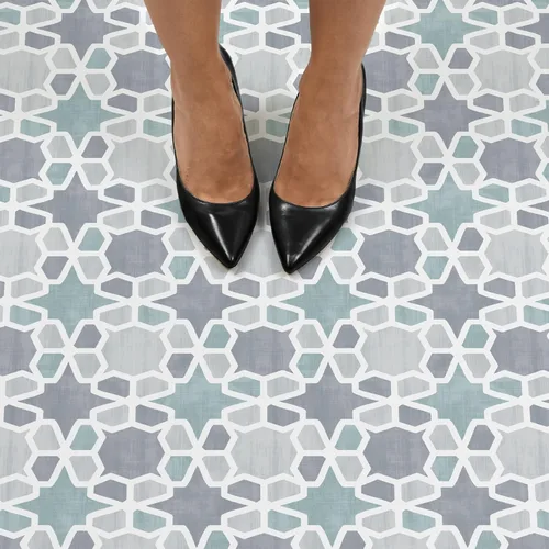 Vista 5 de FloorPops Azulejos de suelo Blue Rajah Peel & Stick, FP3569