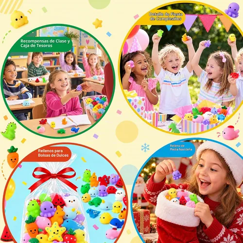 Vista 2 de Paquete de 32 mini juguetes esponjosos, recuerdos de fiesta para niños de 4