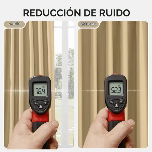 Vista 7 de Joydeco Cortinas opacas beige de 72 pulgadas de largo, cortinas 100% opacas para dormitorio, bolsillo para barra y pestañas traseras, aislamiento