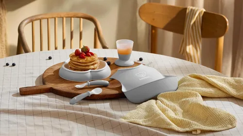Vista 2 de BabyBjörn Juego de cena para bebé, 5 piezas, gris