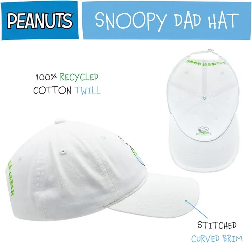 Vista 5 de Peanuts Snoopy Dad Hat, Adult Baseball Cap with Curved Brim