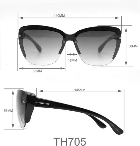 Vista 5 de TAHARI Th705 Stylish 100% Uv Protective Women's Cat Eye Sunglasses. Elegant Gifts for Her, 65 Mm