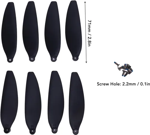 Vista 7 de Drfeify Hélice de dron, accesorios para drones, 2.8 in de bajo ruido cuchillas de repuesto para Mini Series E88 E58