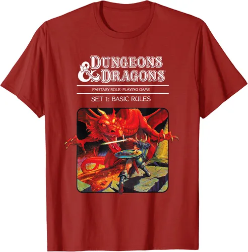 Vista 17 de Dungeons & Dragons Vintage Basic Rules Cover T-Shirt Small Negro
