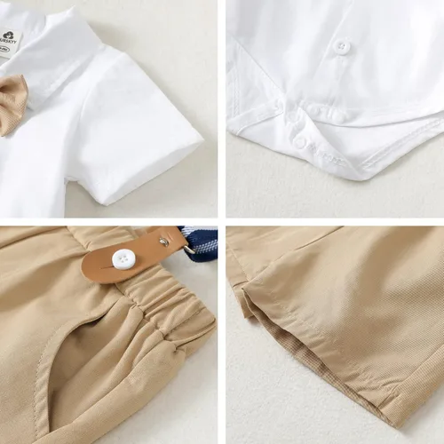 Vista 6 de PURSKYY Ropa de vestir para bebé, caballero para niño, traje de boda para invierno, conjunto de ropa de bautizo de otoño