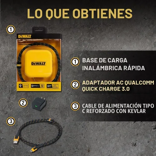 Vista 6 de DEWALT Cargador inalámbrico resistente, almohadilla de carga inalámbrica