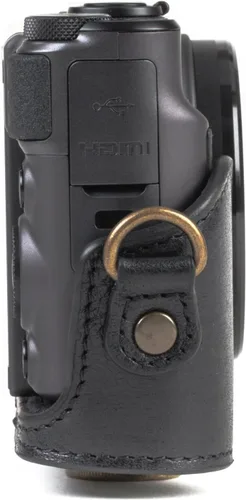 Vista 7 de MegaGear MG1176 Canon PowerShot SX740 HS, SX730 HS Ever Ready Funda De Cuero Genuino Con Correa - Negro