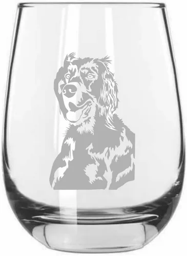 Vista 509 de Shar Pei (chino) - Vaso de vino sin tallo grabado para perro, 15.25 onzas