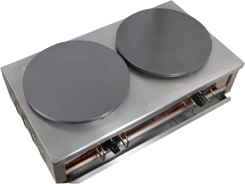Vista 2 de TECHTONGDA 15.75 "Máquina comercial para hacer panqueques de gas natural 2000Pa antiadherente para crepas para panqueques (doble 134032)