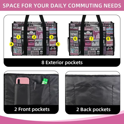 Vista 4 de Bolsas de enfermería para el trabajo, enfermería, bolsa de viaje, bolsas clínicas para estudiantes de enfermería, regalos de enfermería