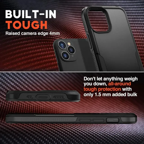 Vista 3 de NTG Funda protectora diseñada para iPhone 11 Pro de 1ª generación, resistente, ligera, delgada, a prueba de golpes, para iPhone 11 Pro de 5.8 Negro