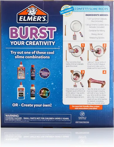 Vista 5 de Elmer's Kit de colección de limo Los suministros incluyen activador de limo líquido mágico que brilla en la oscuridad, confeti líquido mágico