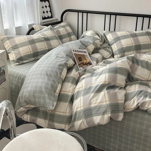 Vista 194 de mixinni Juego de funda de edredón vintage a rayas, tamaño twin, juego de ropa de cama de 3 piezas, 100% algodón lavado, suave y transpirable, funda