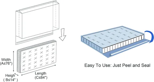 Vista 2 de ComfortHome Bolsa de colchón extra gruesa sellable de 4 mil, con tira adhesiva para mover y almacenar, resistente, se adapta a tamaño King y Cal