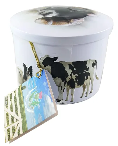 Vista 3 de Gardiners Of Scotland Farm Animals - Lata llena de dulce de dulce de vainilla escocés tradicional de lujo, 7 onzas
