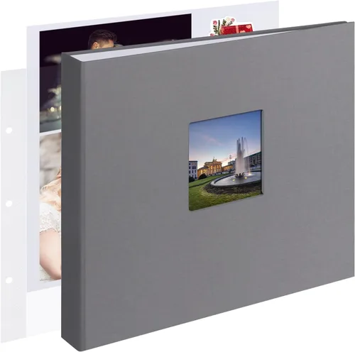 Vista 12 de 1DOT2 8x8 DIY pequeño álbum de recortes con 3 anillas, álbum de fotos con diario, con 30 fundas de plástico, 60 páginas y cubierta de tela