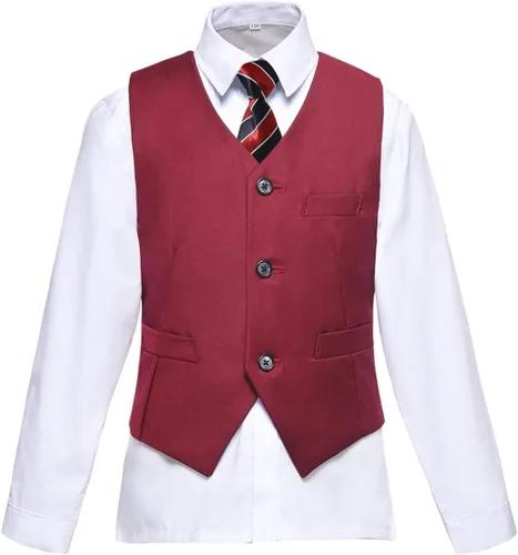 Vista 4 de Visaccy - Traje de vestir para niños, corte ajustado, traje para pajecito de boda