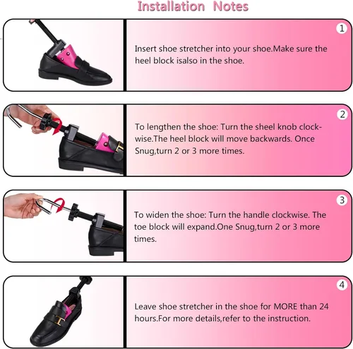 Vista 4 de Msentuo Estirador de zapatos, longitud y ancho ajustables para hombres y mujeres, ampliador de zapatos ajustable de 4 vías