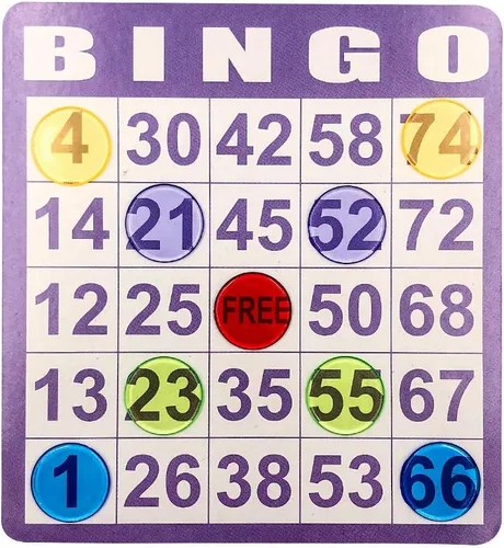 Vista 5 de YH Poker Yuanhe - Juego de tarjetas de bingo – Incluye 100 tarjetas de bingo y 1000 fichas de bingo transparentes coloridas, ideal