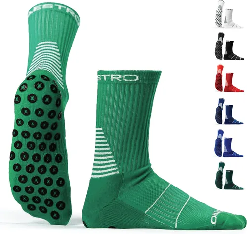 Vista 28 de Maestro - Calcetines de agarre de fútbol para hombres y mujeres con almohadillas antideslizantes, ideales para fútbol, baloncesto y deportes