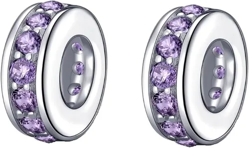 Vista 11 de 925 plata esterlina espaciador encanto grano con CZ transparente para pulseras Pandora Charms