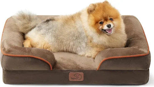 Vista 114 de Bedsure - Cama para gatos de interior, sofá cama lavable para perros muy pequeños, espuma de soporte con funda extraíble y lavable, forro Gris