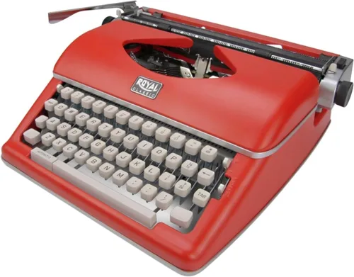 Vista 4 de Royal - Máquina de escribir manual clásica Construcción de metal, 88 caracteres, carro ancho, diseño portátil