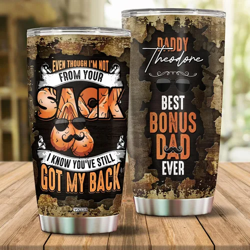 Vista 2 de Vaso personalizado de regalo para papá, regalos para padrastro de hija, hijo, niños, cumpleaños, Navidad, día del padre, regalo para padrastro, taza