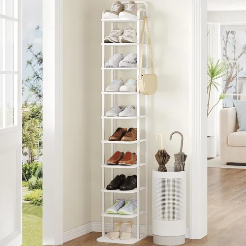 Vista 18 de Hzuaneri - Zapatero vertical, estantes para zapatos, organizador de madera para el armario, entrada, torre de zapatos para espacios pequeños, de pie