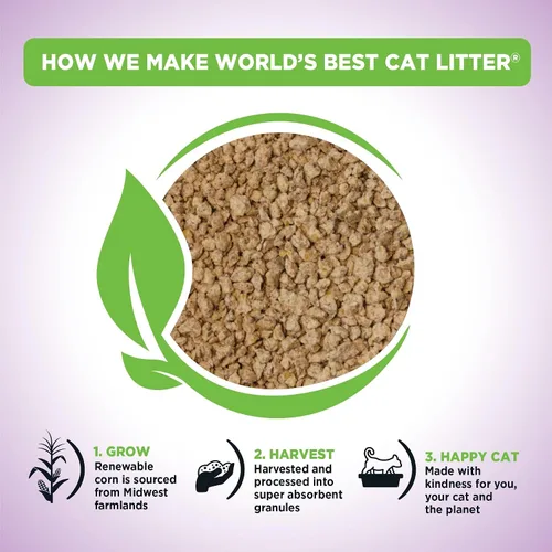 Vista 3 de World's Best Cat Litter Lavanda, control de olores de larga duración, bolsa